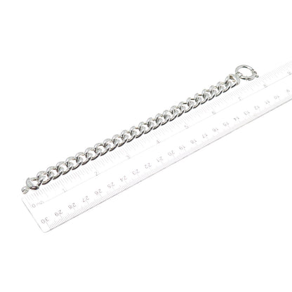 JCM Jacmel Mauritius 925 Sterling Vintage Italy Hollow Cuban Link Bracelet 7.25"