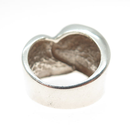 925 Sterling Silver Vintage Modernist Overlap Ring Size 5.75