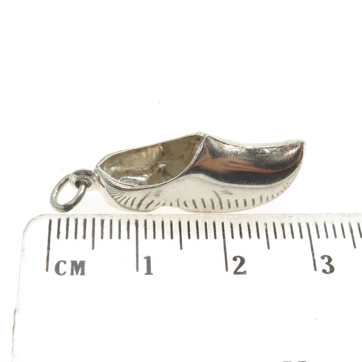 835 Silver Vintage Netherlands Dutch Clog Shoe 3D Charm Pendant