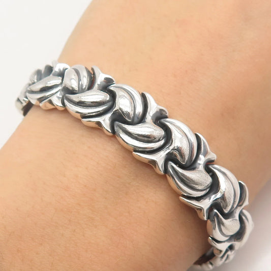 925 Sterling Silver Vintage Turkey Fancy Link Bracelet 7.25"
