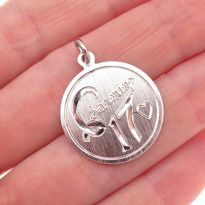 Elco 925 Sterling Silver Vintage Charming 17 Charm Pendant
