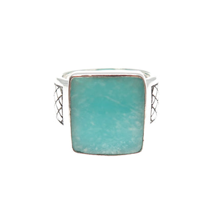 PHLD PlayHardLookDope 925 Sterling Silver Real Amazonite Ring Size 10.5