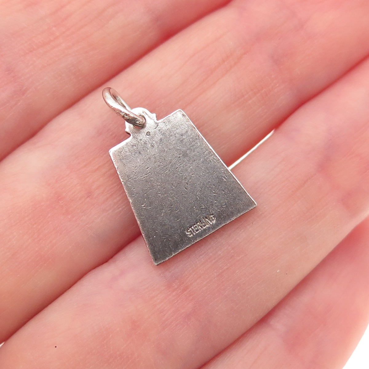 925 Sterling Silver Vintage Enamel Aries Zodiac Sign Oxidized Charm Pendant