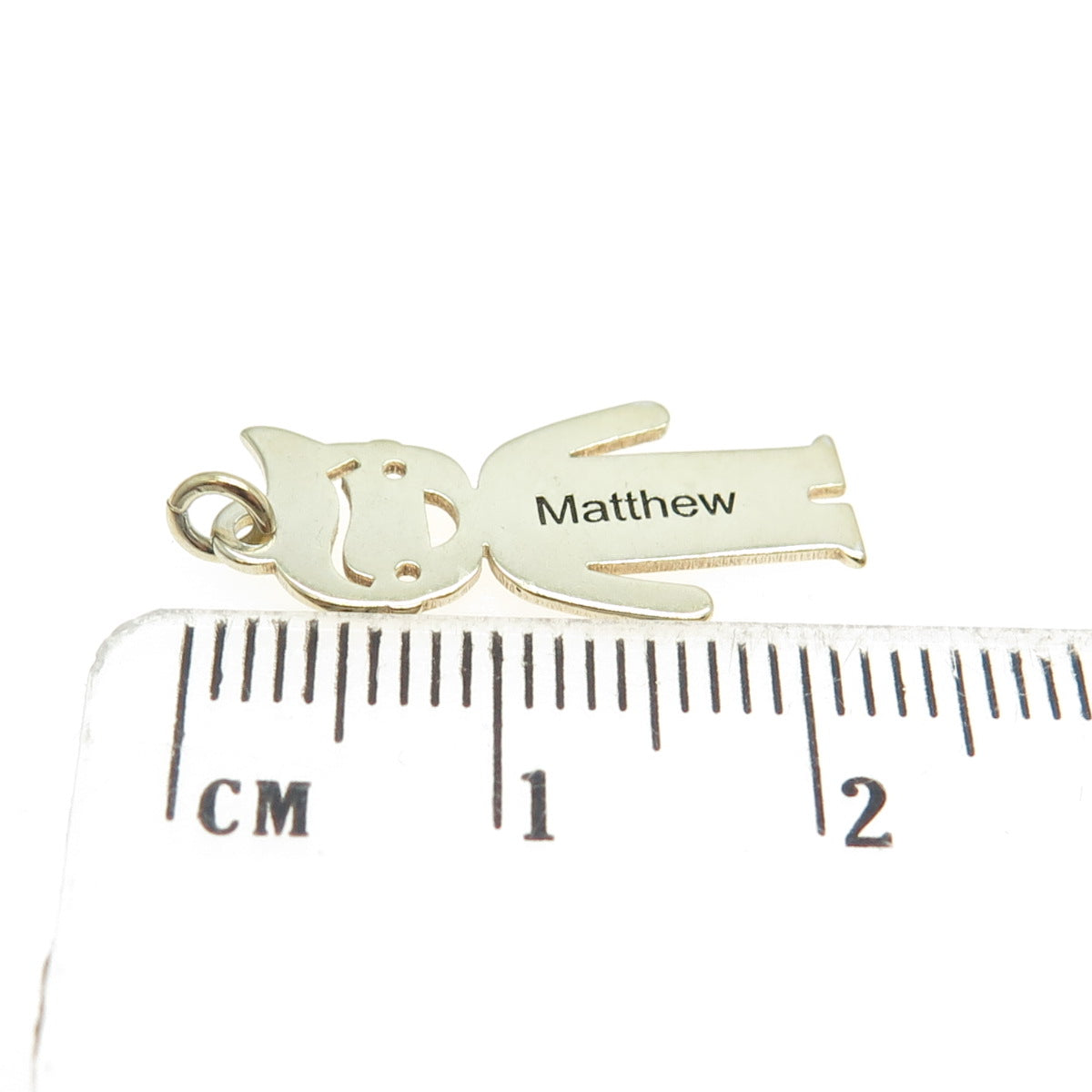 925 Sterling Silver Vintage "Matthew" Personalized Happy Boy Pendant