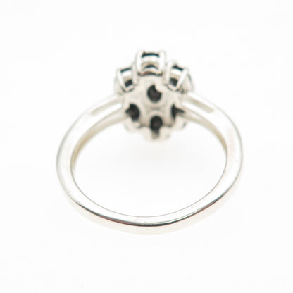 Chuck Clemency Sterling Silver Vintage Real Oval-Cut Black Spinel Ring Size 5.25