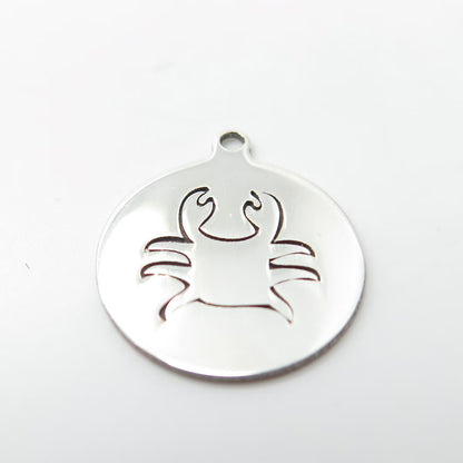 925 Sterling Silver USA Two In Town Crab Charm Pendant