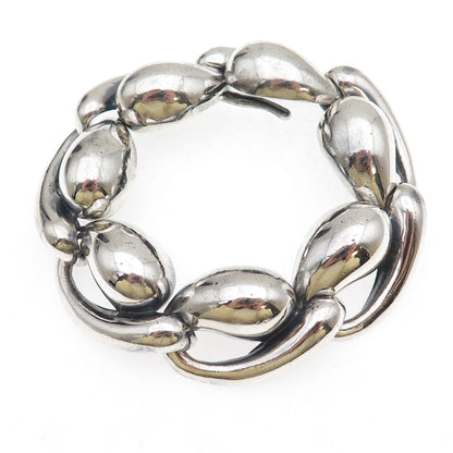 925 Sterling Silver Vintage Modernist Oxidized Bracelet 7.25"