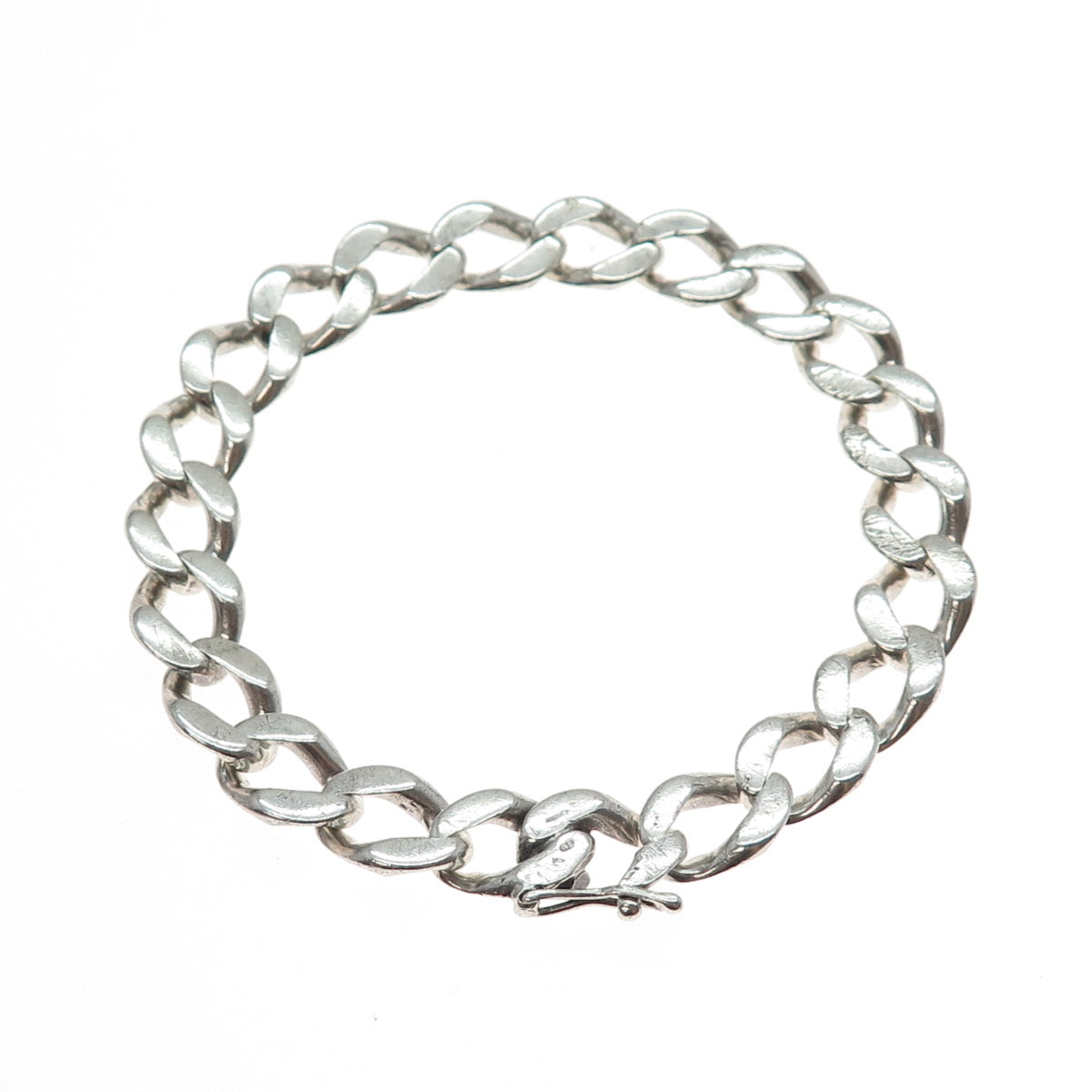 925 Sterling Silver Vintage Curb Link Bracelet 8.75"
