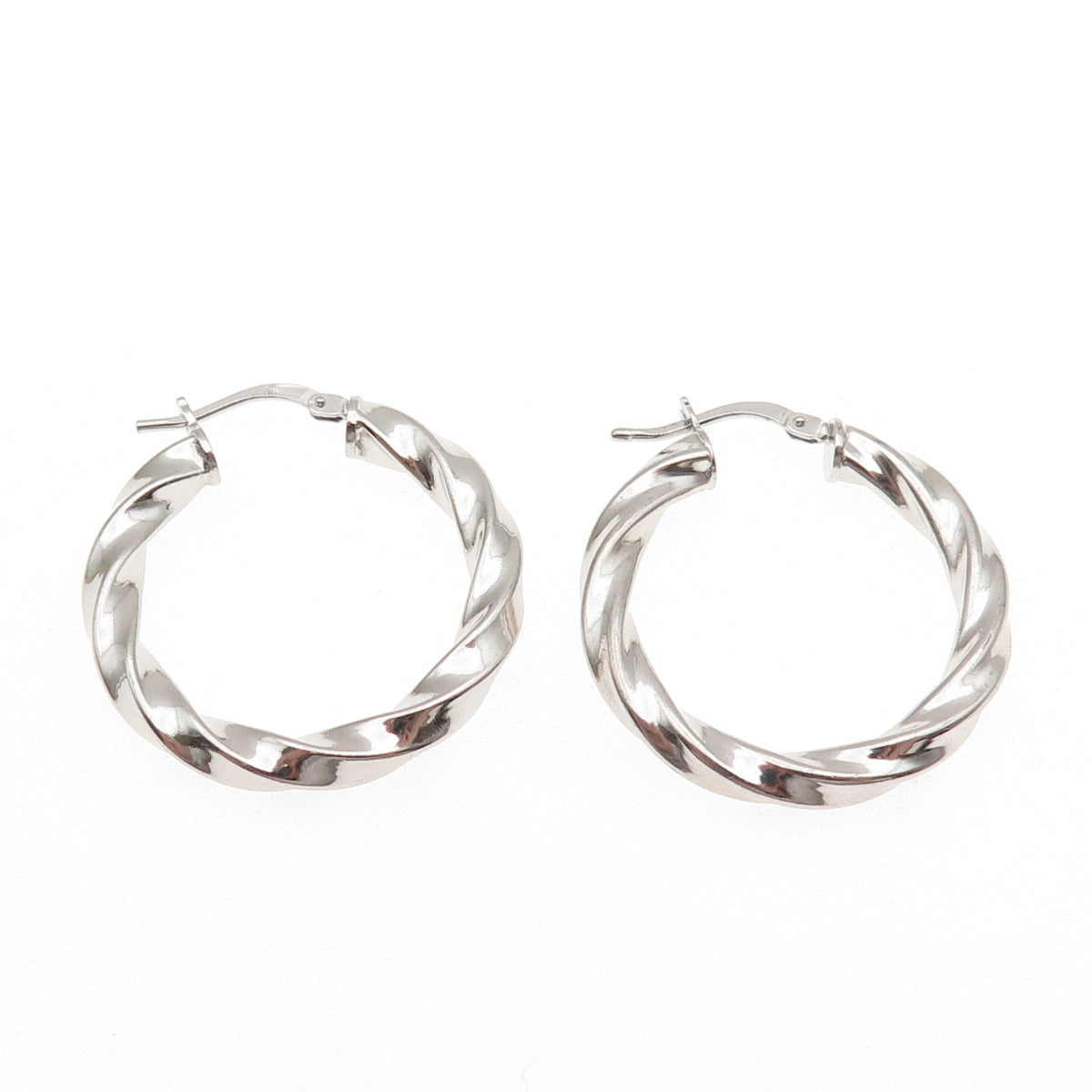 925 Sterling Silver RCI Twisted Hoop Earrings