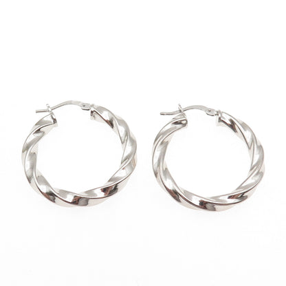 925 Sterling Silver RCI Twisted Hoop Earrings