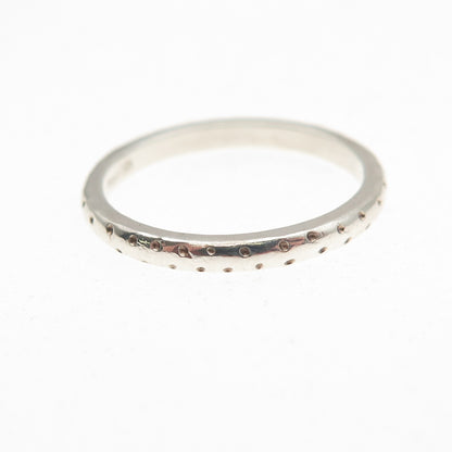 Estelle 925 Sterling Silver Vintage Dotted Stackable Band Ring Size 7