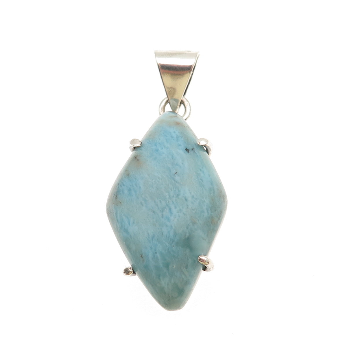 925 Sterling Silver Vintage Real Larimar Modernist Pendant