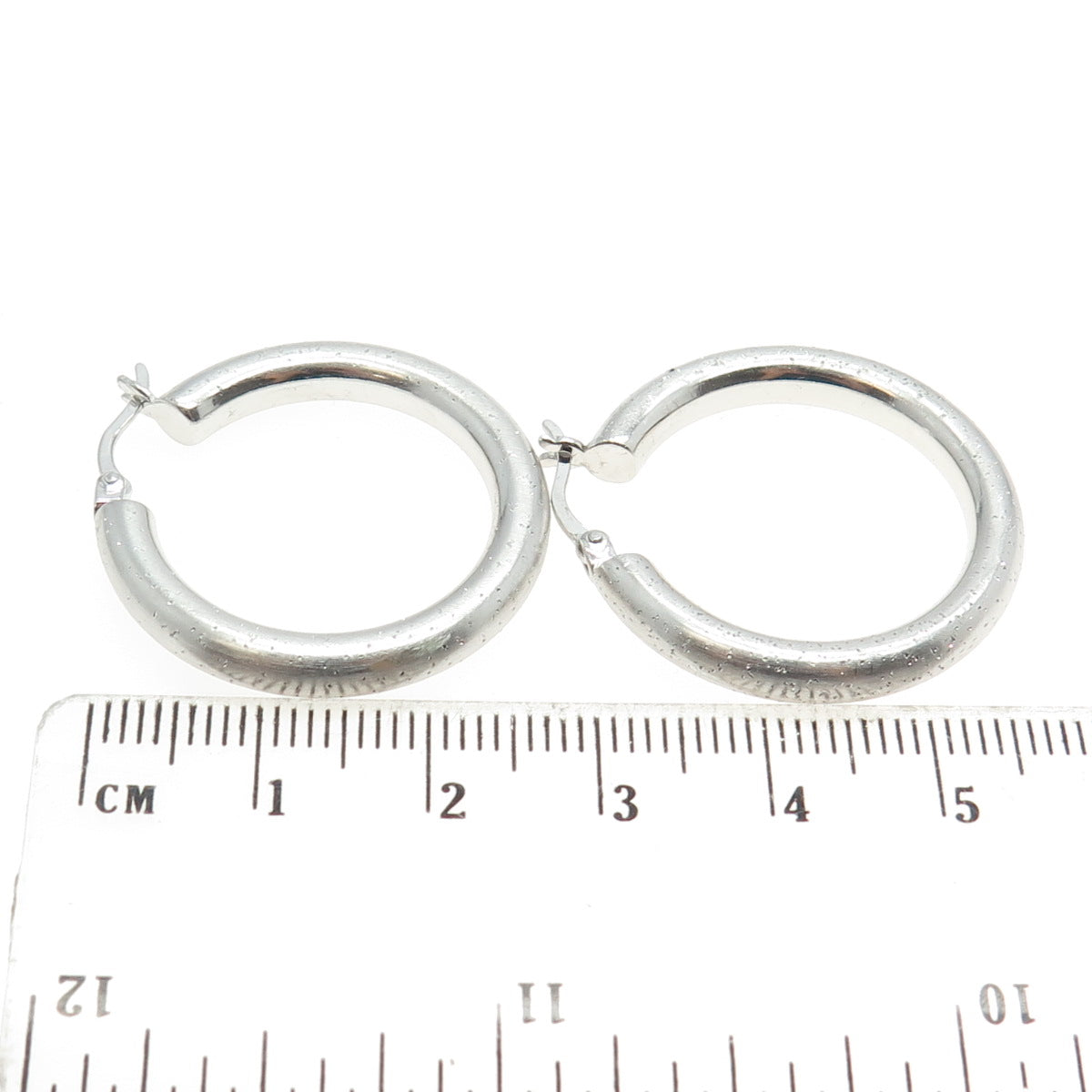 925 Sterling Silver Dotted Hoop Earrings