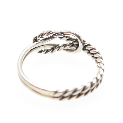 925 Sterling Silver Vintage Mariner Love Knot Ring Size 8.5