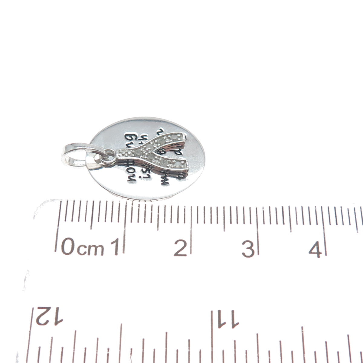 925 Sterling Silver Diamond Nothing Is Worth More Than This Day Wishbone Pendant