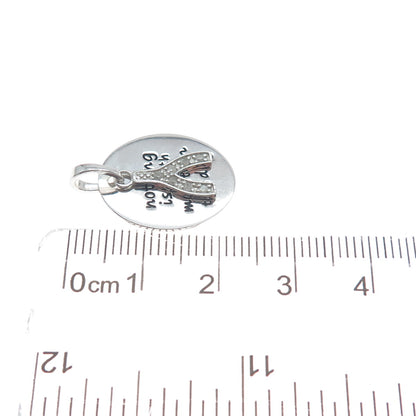925 Sterling Silver Diamond Nothing Is Worth More Than This Day Wishbone Pendant