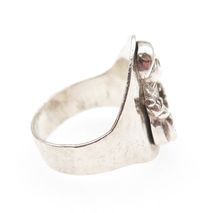 Old Pawn 925 Sterling Silver Vintage Southwestern Kachina Doll Ring Size 10.75