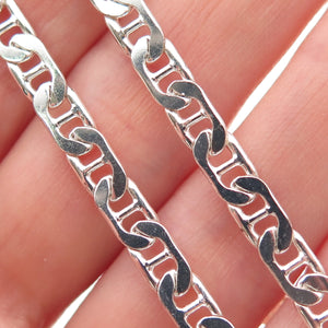 925 Sterling Silver Italy Anchor Mariner Chain Necklace 16"