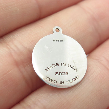 925 Sterling Silver USA Two In Town Sea Calf Charm Pendant