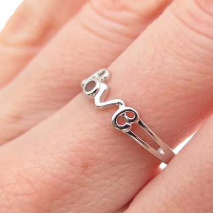 925 Sterling Silver Love Ring Size 7