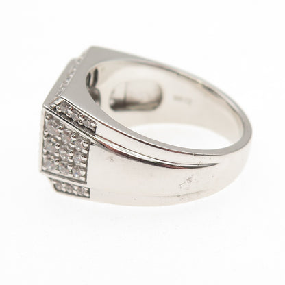 925 Sterling Silver Round-Cut C Z Sparkle Ring Size 10.25