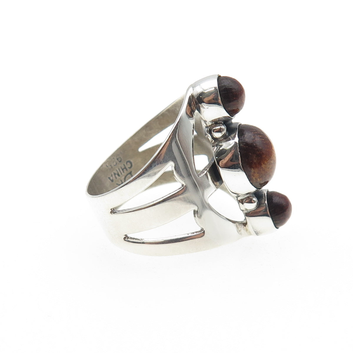 Jay King Desert Rose 925 Sterling Silver Vintage Real Amber Ring Size 7.75