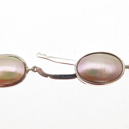 925 Sterling Silver Vintage Real Pearl Chain Necklace 18"