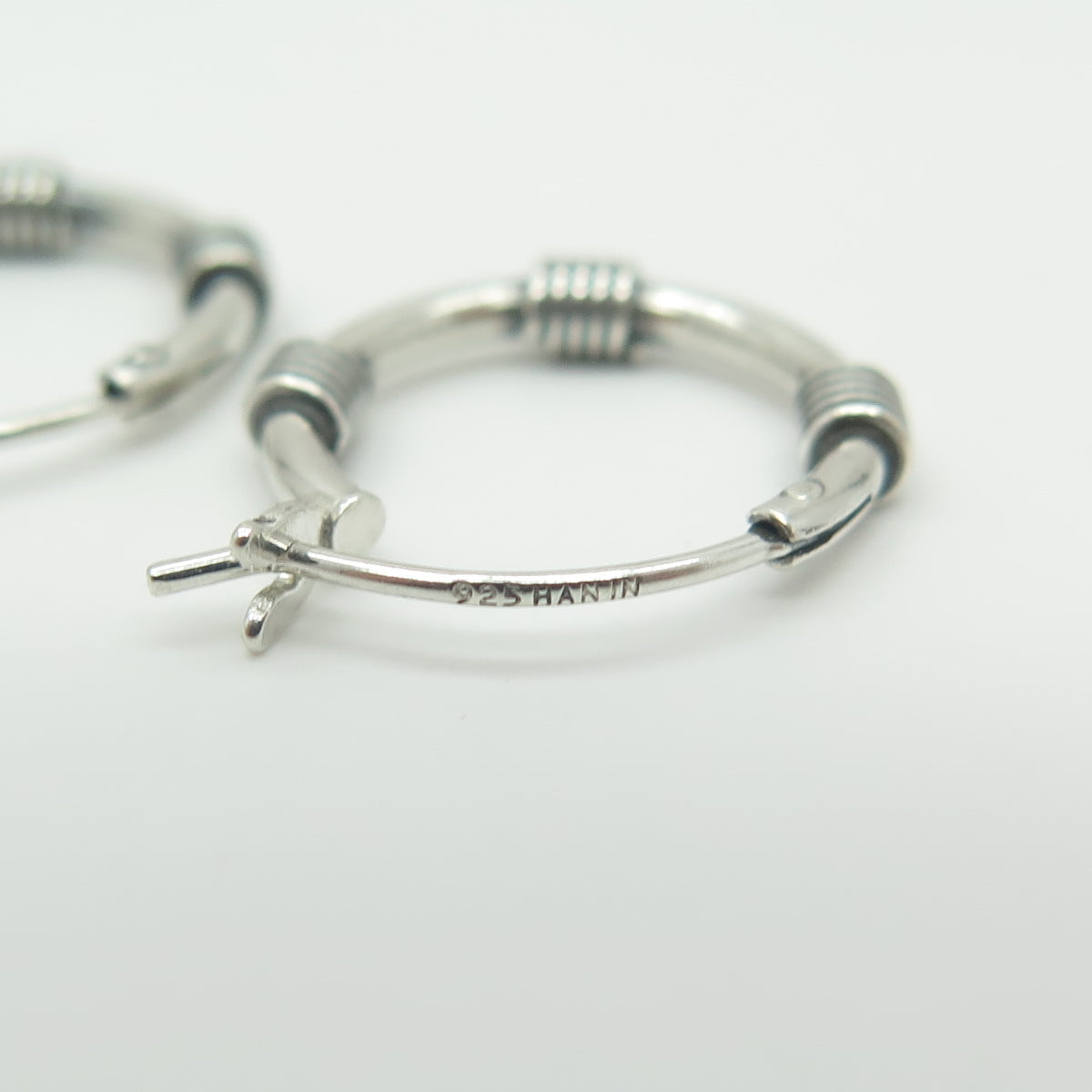 HAN 925 Sterling Silver Roped Hoop Earrings