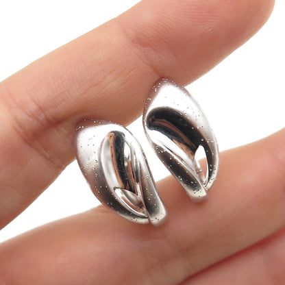 925 Sterling Silver Modernist Hoop Earrings