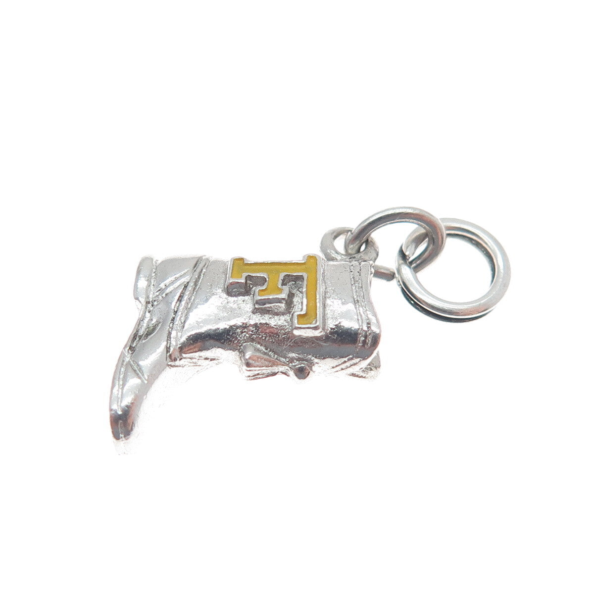 925 Sterling Silver Antique Enamel University of Florida Cowboy Boot 3D Pendant