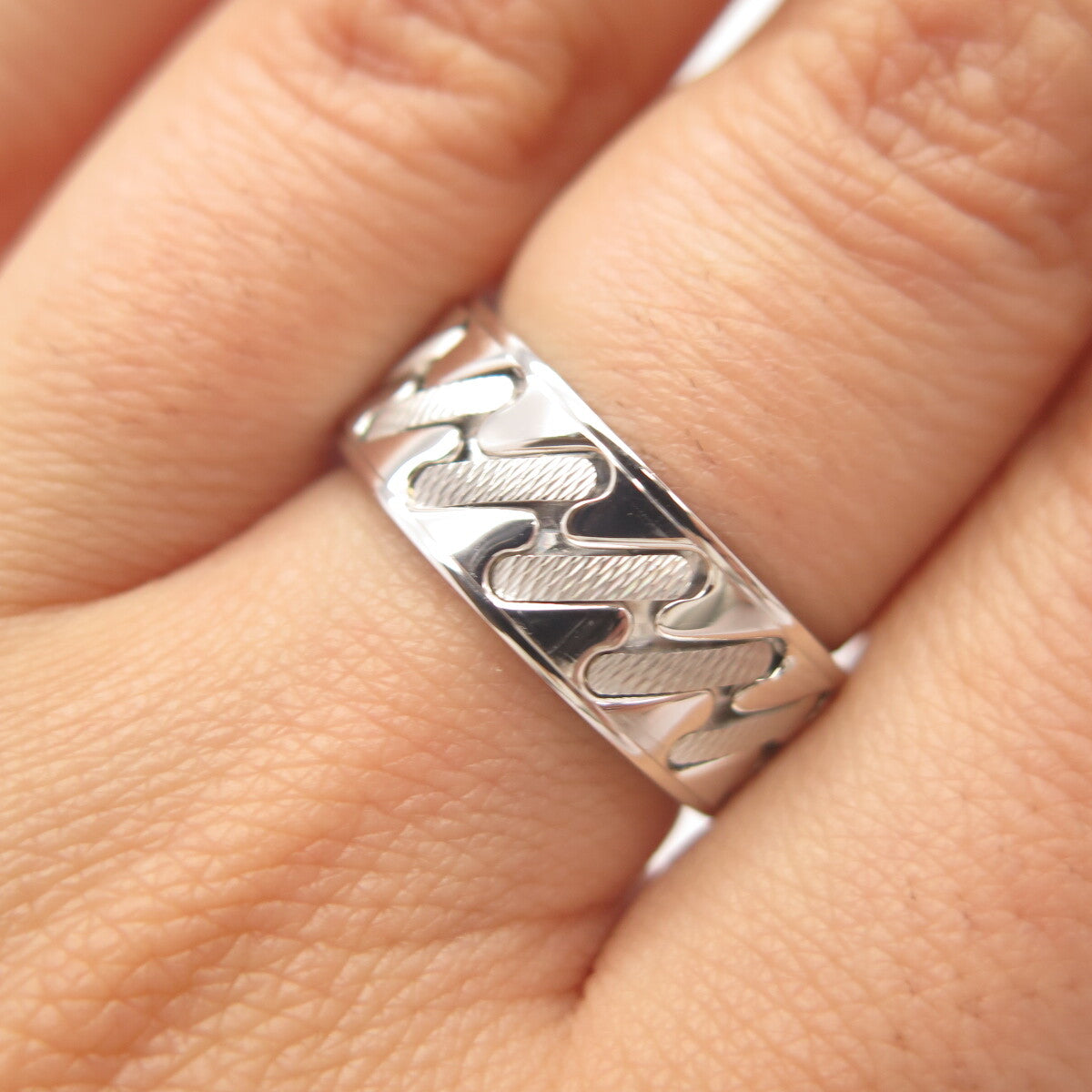 925 Sterling Silver Neos Braided Band Ring Size 7