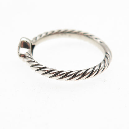 DAVID YURMAN Sterling Real Diamond Cable Collectibles Quatrefoil Ring Size 5.75