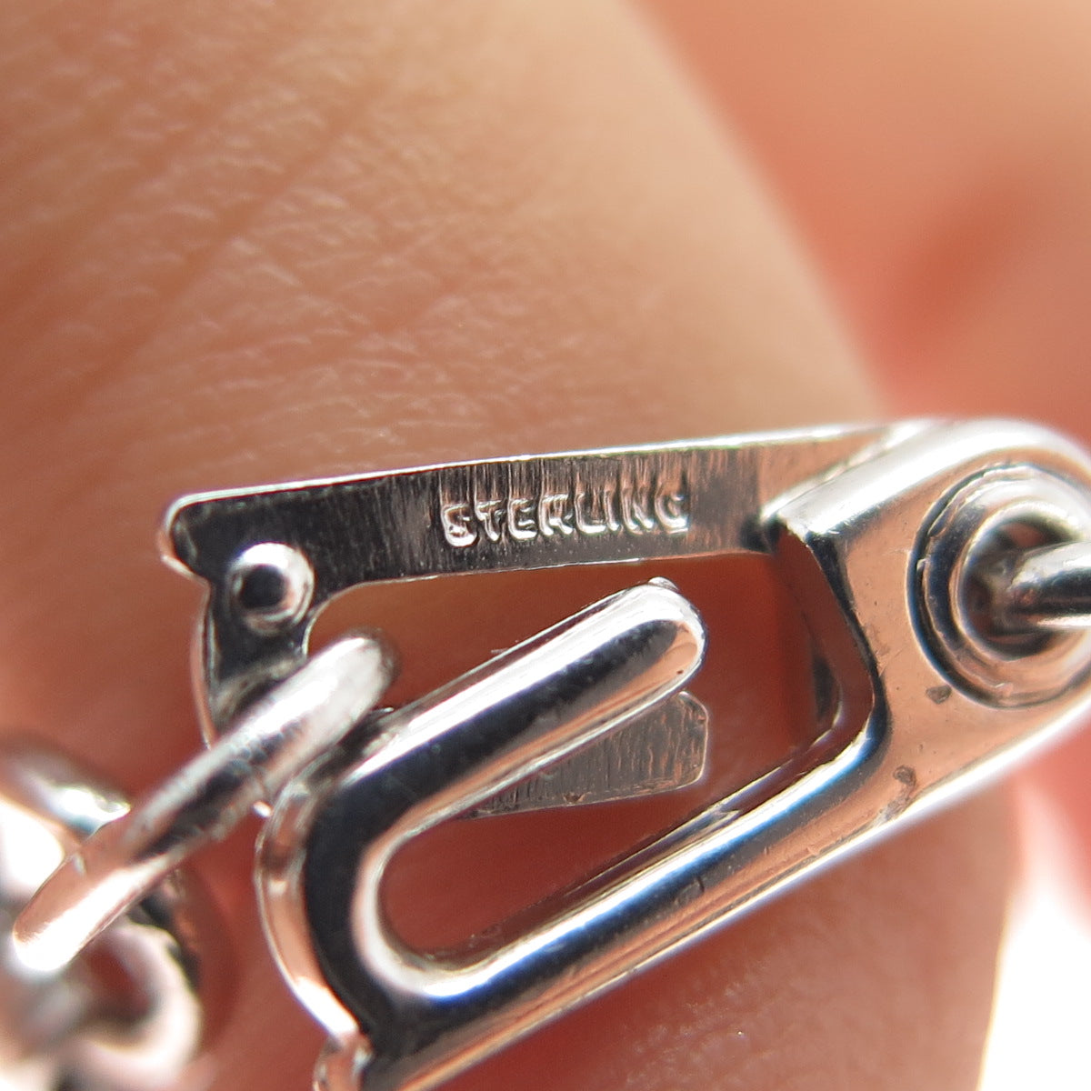 925 Sterling Antique Enamel Union Flag Feather Horseshoe Key Charm Bracelet 6.5"