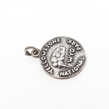 925 Sterling Silver Vintage Yellowstone National Park Mini Charm Pendant