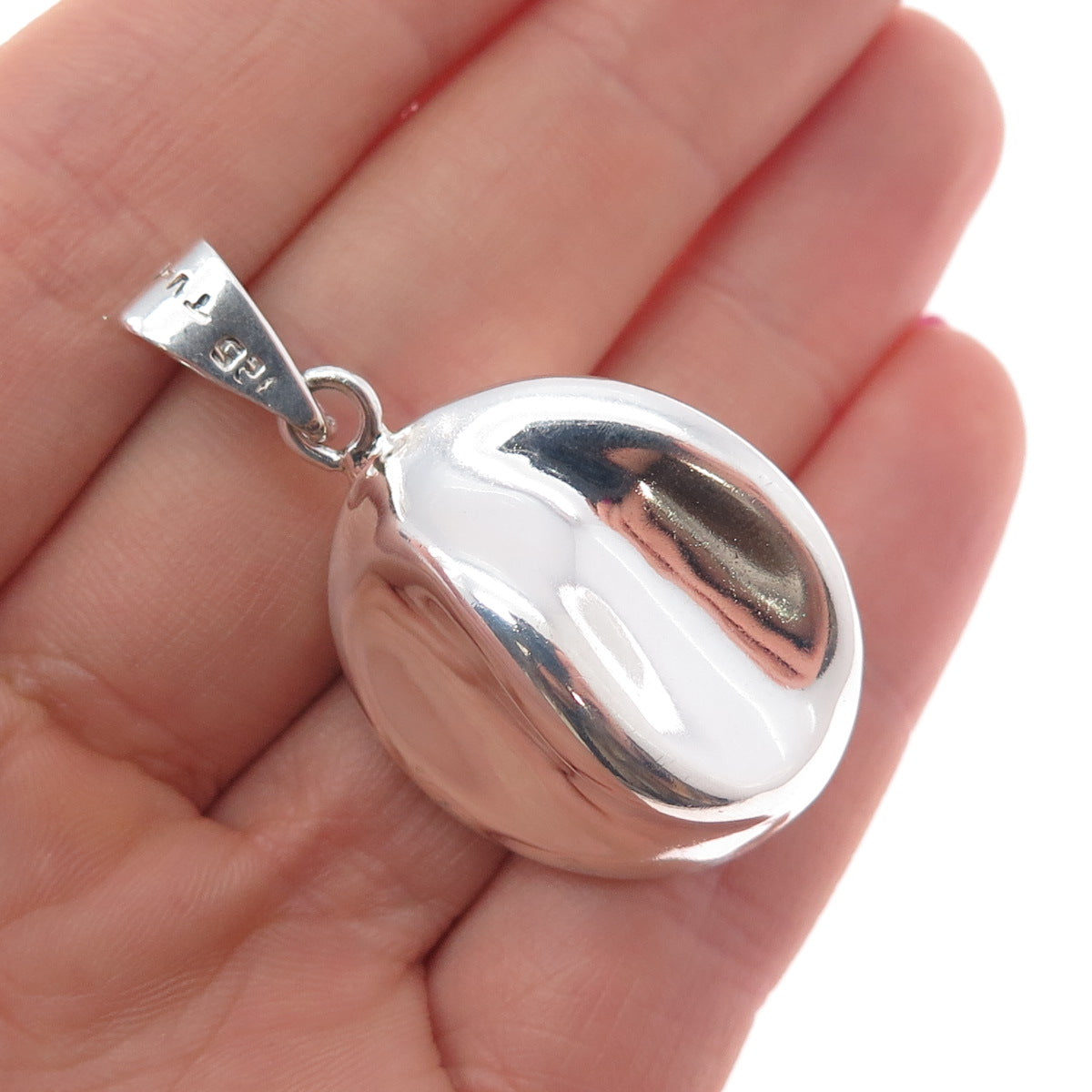 925 Sterling Silver Vintage Mexico Modernist Puffy Charm Pendant