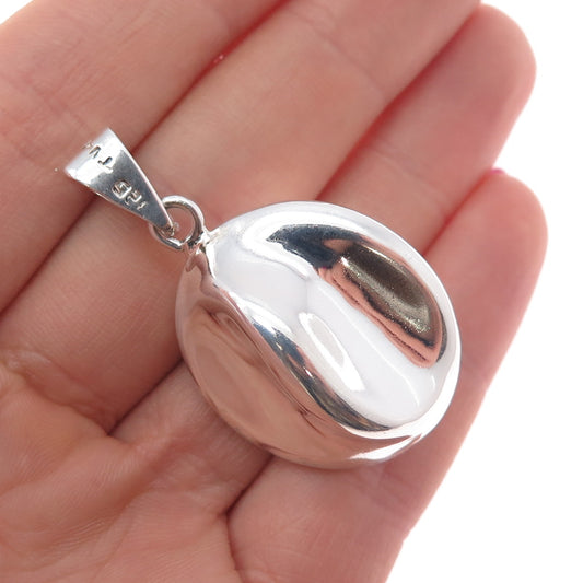 925 Sterling Silver Vintage Mexico Modernist Puffy Charm Pendant