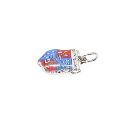 925 Sterling Silver Vintage Enamel Berchtesgaden Coat of Arms Minimalist Pendant