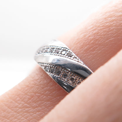 925 Sterling Silver Round-Cut C Z Ring Size 10.75