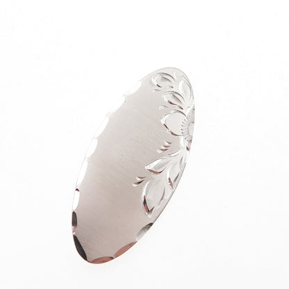 Beau 925 Sterling Silver Vintage Engraved Floral Pin Brooch