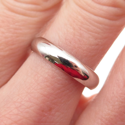 925 Sterling Silver Vintage Classic Wedding Band Ring Size 7.25
