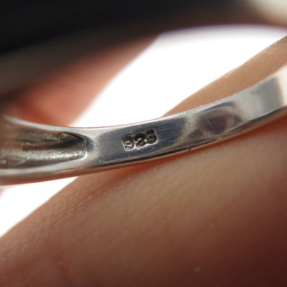 TGGC 925 Sterling Silver Real Amethyst & White Topaz Flower Ring Size 7.25