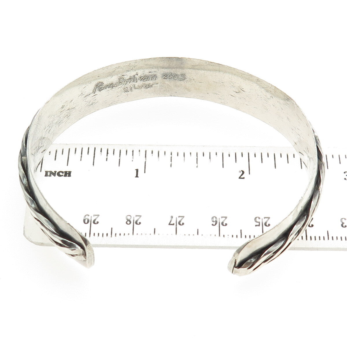 PAMELA SULLIVAN Sterling Silver Vintage 2003 Twisted Rope Adjustable Bracelet 7"