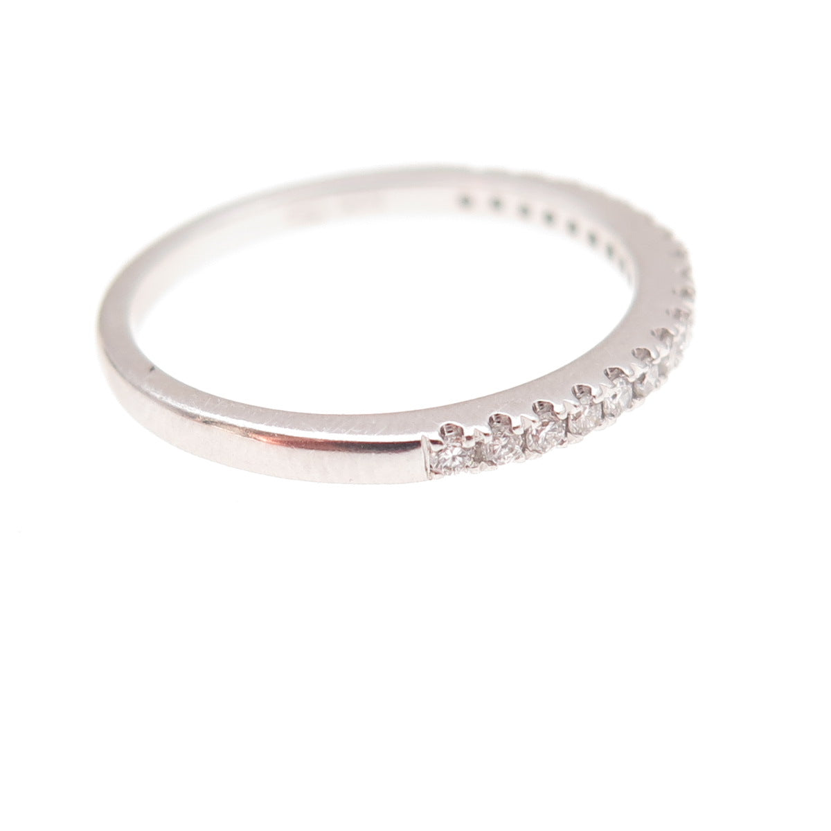 925 Sterling Silver Round-Cut Moissanite Half Eternity Band Ring Size 7