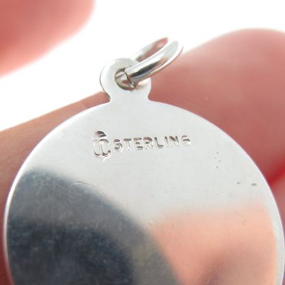 CHARLES THOMAE 925 Sterling Silver Vintage Enamel Larchmont Charm Pendant