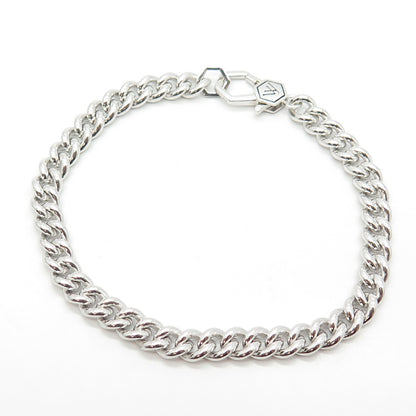 925 Sterling Silver With You Lockets Curb Link Bracelet 7"