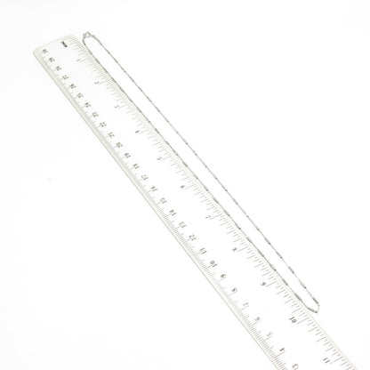 925 Sterling Silver Italy Figaro Diamond-Cut Bar Chain Necklace 20"