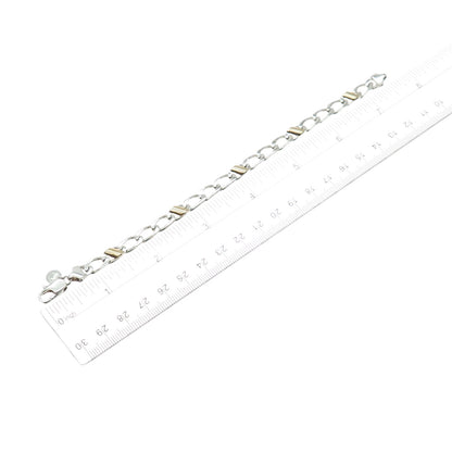 TIFFANY & CO. 18K Gold 925 Sterling Silver Vintage Curb Link Bracelet 7.25"
