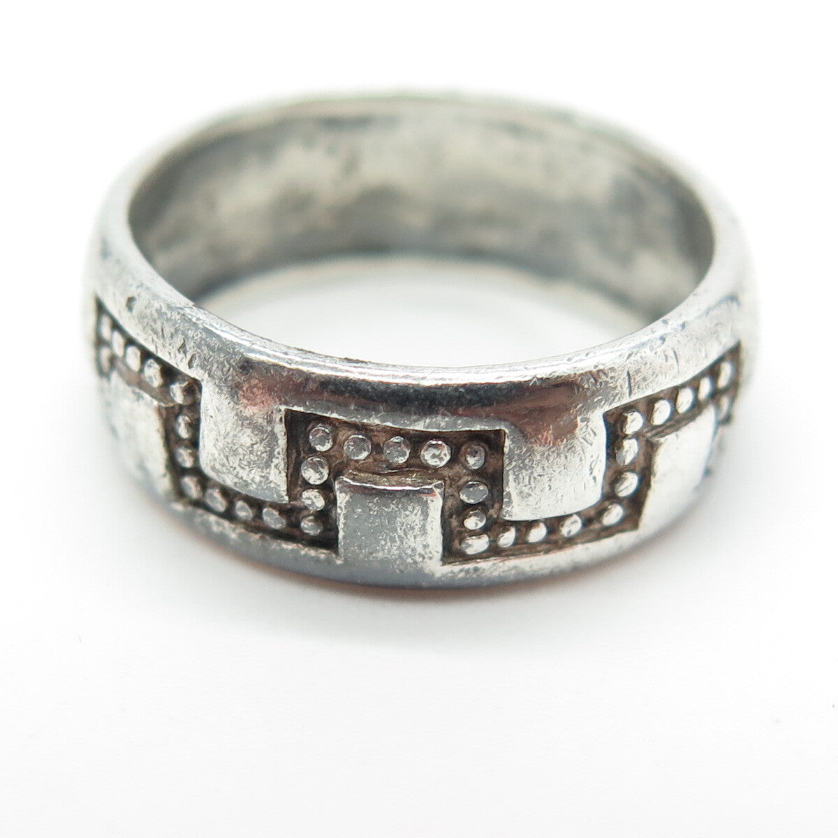 925 Sterling Silver Vintage Tribal Band Ring Size 6.75
