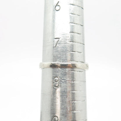 925 Sterling Silver Vintage Modernist Ring Size 7.75