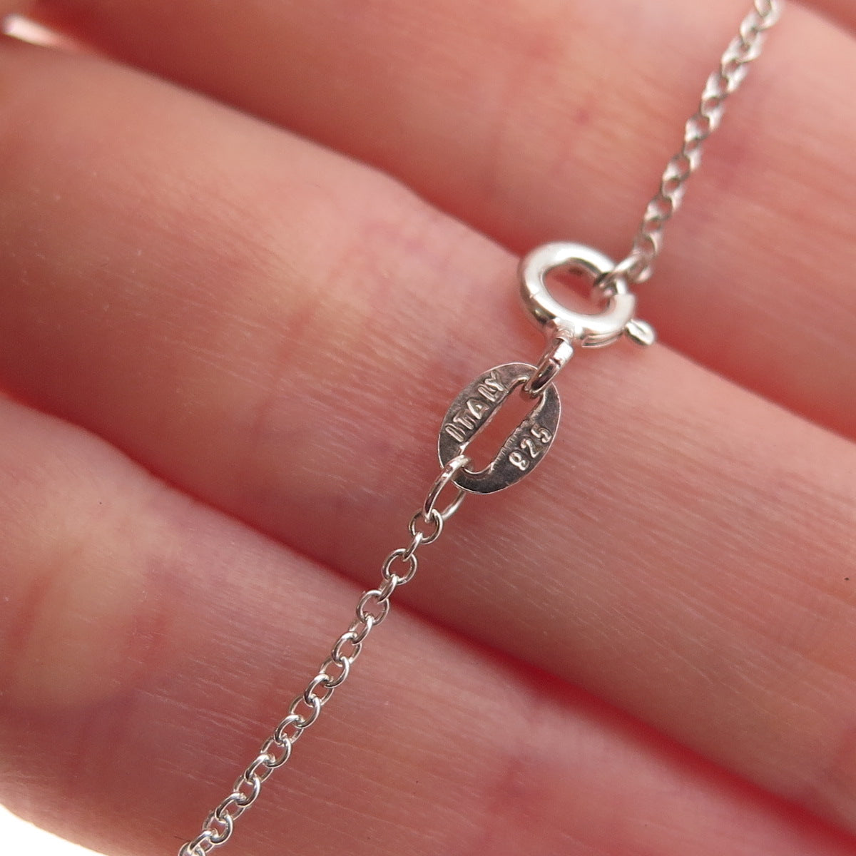 925 Sterling Silver Round-Cut C Z Graduated Drop Cable Chain Necklace 18"